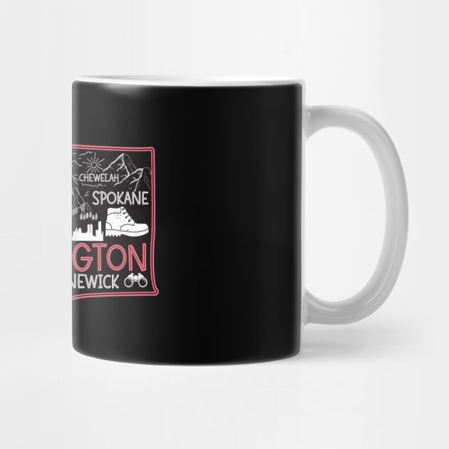 Washington Vancouver cute map Tacoma Forks Spokane by BoogieCreates